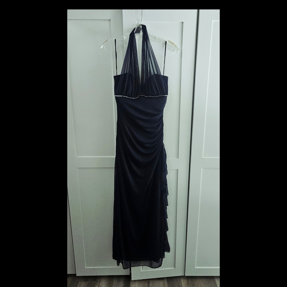 Jessica Black Backless Halter Dress